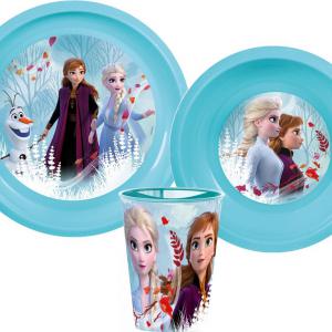 Disney Jégvarázs Enchanted étkészlet  micro műanyag szett Dobozban