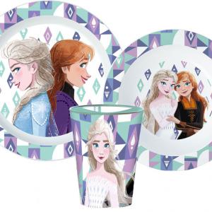 Disney Jégvarázs Ice Magic étkészlet  micro műanyag szett  pohárral 260 ml