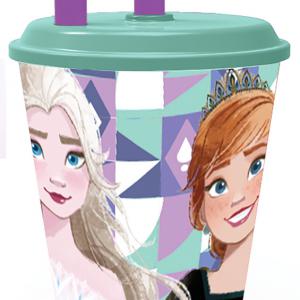 Disney Jégvarázs Ice Magic szívószálas pohár  műanyag 430 ml
