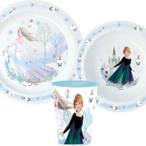 Disney Jégvarázs Royally Cool Karácsonyi étkészlet  micro műanyag szett   pohárral 260 ml