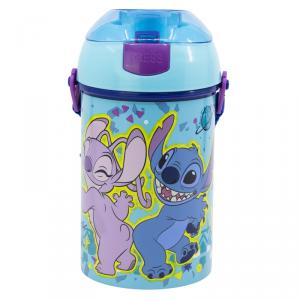 Disney Lilo és Stitch  A csillagkutya Dance műanyag szívószálas kulacs akasztóval 450 ml