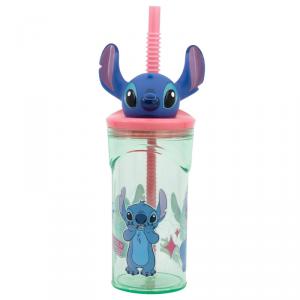 Disney Lilo és Stitch  A csillagkutya Easily Distracted 3D műanyag szívószálas pohár 360 ml
