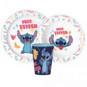 Disney Lilo és Stitch  A csillagkutya Just étkészlet  micro műanyag szett  pohárral 260 ml