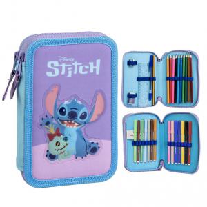 Disney Lilo és Stitch  A csillagkutya Scrump tolltartó töltött 2 emeletes