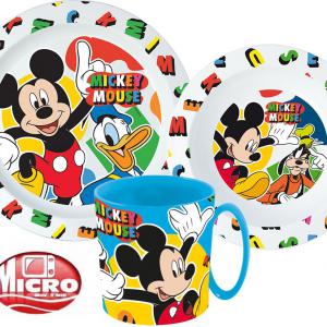 Disney Mickey Cool Summer étkészlet  micro műanyag szett bögrével 350 ml