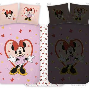 Disney Minnie Heart sötétben világító gyerek  ovis ágyneműhuzat 100x135cm  40x60cm
