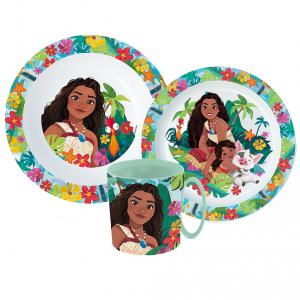 Disney Vaiana Lagoon étkészlet  micro műanyag szett bögrével 350 ml