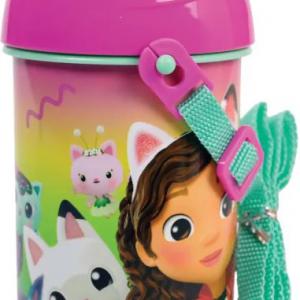 Gabi babaháza Color Fade műanyag szívószálas kulacs akasztóval 500 ml