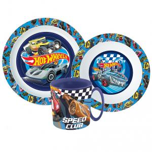 Hot Wheels Blue Fire étkészlet   micro műanyag szett bögrével 350 ml