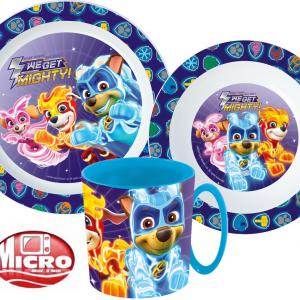Mancs Őrjárat Mighty Pups étkészlet  micro műanyag szett bögrével 350 ml