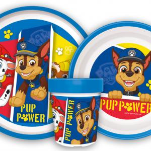 Mancs Őrjárat Pup Power csúszásmentes étkészlet  micro műanyag szett