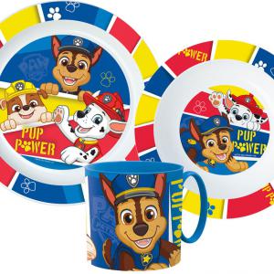 Mancs Őrjárat Pup Power étkészlet  micro műanyag szett bögrével 265 ml