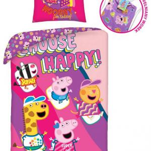 Peppa malac Choose Happy ágyneműhuzat 140×200cm  70×90 cm