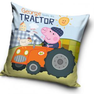 Peppa malac George's Tractor párnahuzat 40x40 cm Velúr