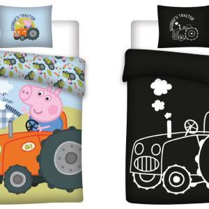 Peppa malac George's Tractor sötétben világító gyerek  ovis ágyneműhuzat 100x135cm   40x60cm