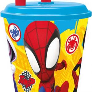 Pókember Spidey szívószálas pohár  műanyag 430 ml