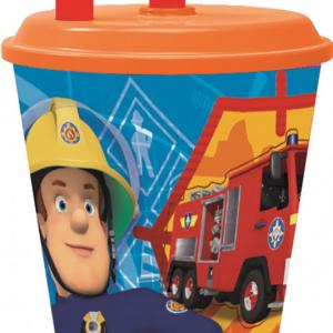 Sam a tűzoltó Rescue Mission szívószálas pohár  műanyag 430 ml