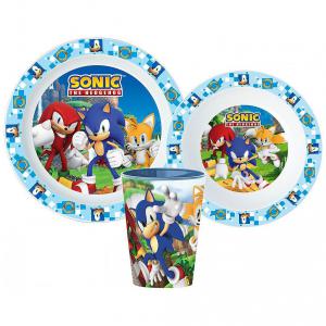Sonic a sündisznó Adventure étkészlet  micro műanyag szett  pohárral 260 ml