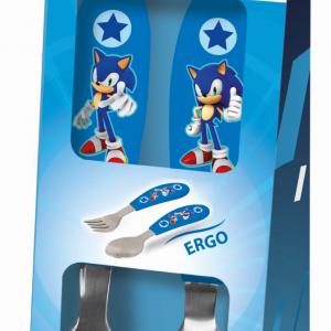 Sonic a sündisznó Speed fém ergo evőeszköz készlet   2 darabos