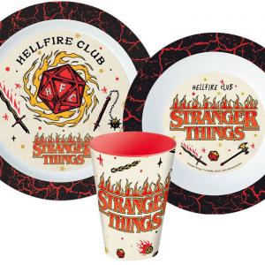 Stranger Things Upside Down étkészlet micro műanyag szett  pohárral 260 ml