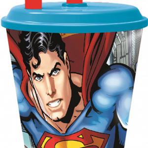 Superman Savior szívószálas pohár  műanyag 430 ml