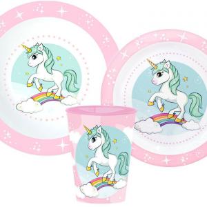 Unikornis Range étkészlet  micro műanyag szett  pohárral 260 ml