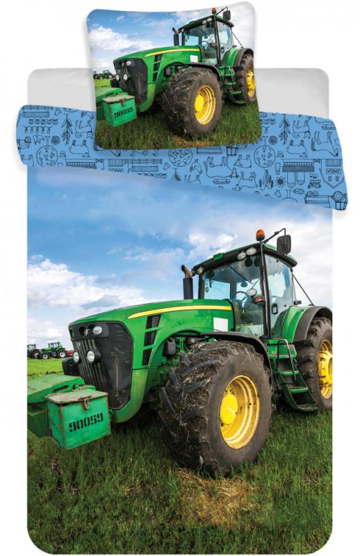 Traktor Green gyerek  ovis ágyneműhuzat 100×140cm   40×45 cm