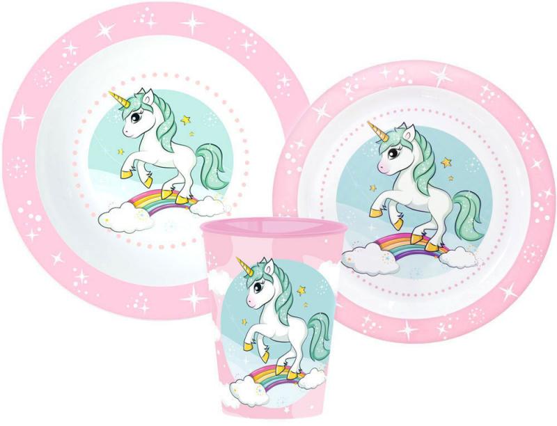 Unikornis Range étkészlet  micro műanyag szett  pohárral 260 ml