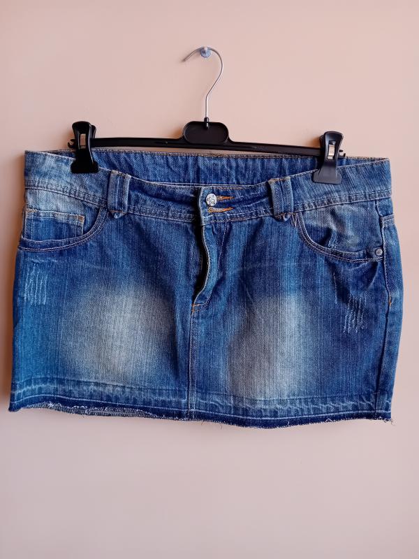 Női farmer miniszoknya (44, XXL)