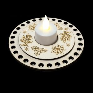 Fából készült teamécses tartó