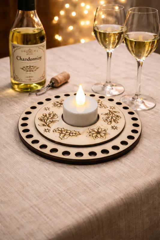 Fából készült teamécses tartó