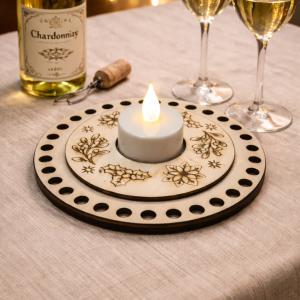 Fából készült teamécses tartó