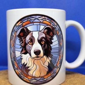 Üvegmozaik szerű kutyafej