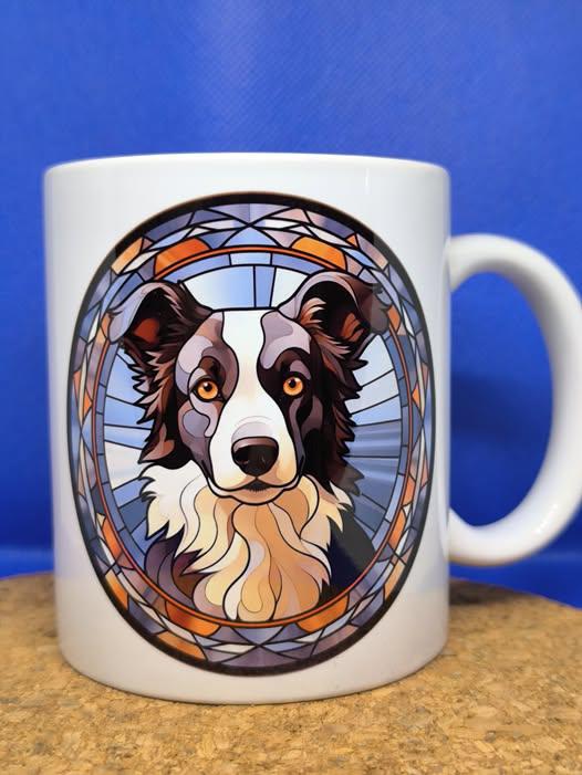 Üvegmozaik szerű kutyafej