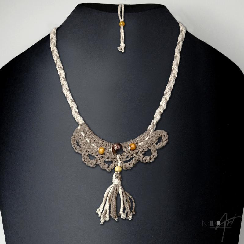 ● Horgolt boho textilnyaklánc3●