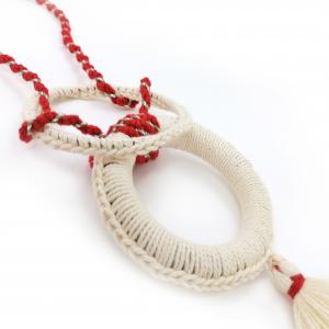 ● Horgolt boho textilnyaklánc karikákkal●