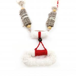 ● Rusztikus textilnyaklánc, medállal●