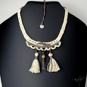 ● Horgolt boho textilnyaklánc2●