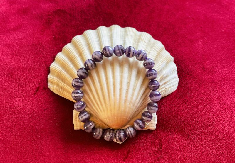 Ametiszt Chevron „Harmadik Szem” Női Ásvány Karkötő