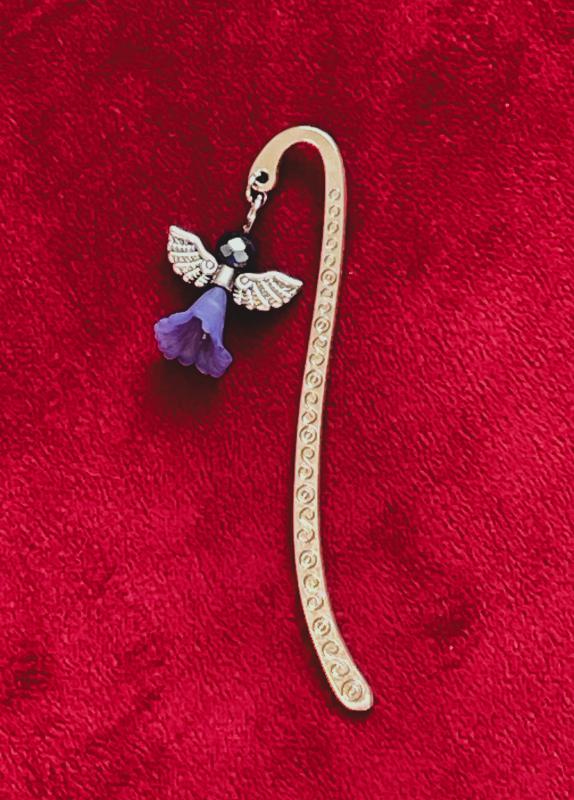 „Égi Vezetés” Kék Angyalkás Fém Könyvjelző