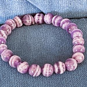 Ametiszt Chevron „Harmadik Szem” Női Ásvány Karkötő