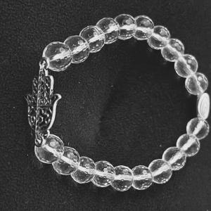 Fénypajzs – Hegyikristály Női Karkötő Hamsa Medállal