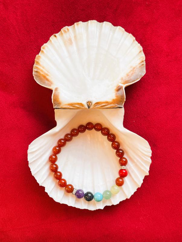 Karneol „Életerő és Csakra” Női Ásvány Karkötő Buddhával