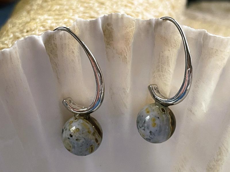 Tenger Morajlása – Óceán jáspis fülbevaló