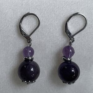 Ametiszt Ásvány Fülbevaló