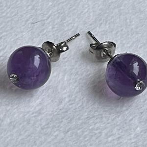 Ametiszt Ásvány Strasszos Fülbevaló