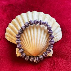 Ametiszt Chevron „Harmadik Szem” Női Ásvány Karkötő