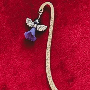 „Égi Vezetés” Kék Angyalkás Fém Könyvjelző