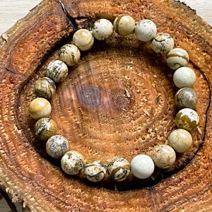 Föld Üzenete – Kép jáspis karkötő (8 mm)