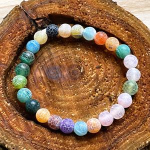 Földelt Színek – Matt színes achát karkötő (8 mm)